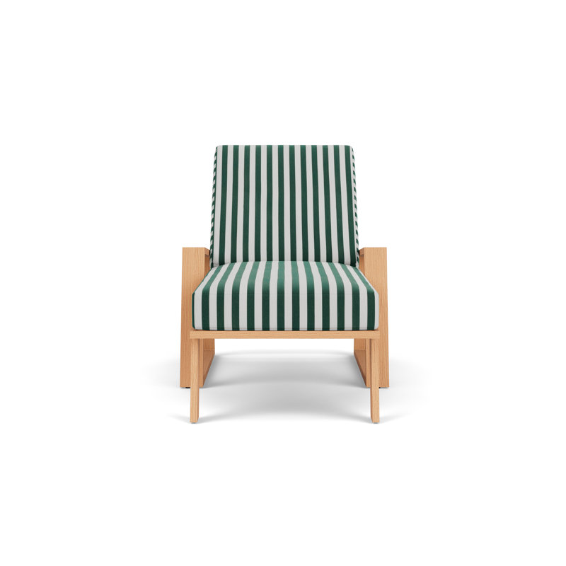 Pursuit Outdoor Chaise Lounge, Safari green/white stripe