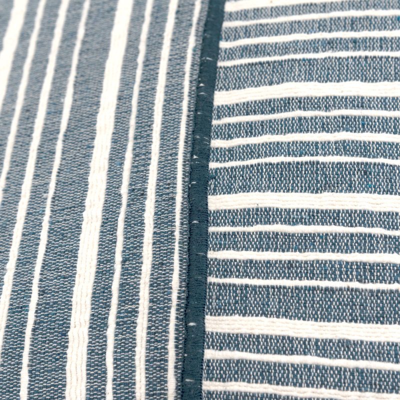 Coussin décoratif 100% coton Berthe (rembourrage en polyester), Bleu sarcelle