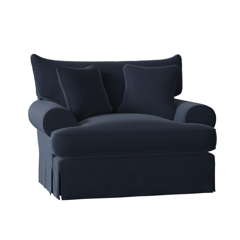 Chalkline Upholstered Armchair, Peyton Navy Performance Twill, No
