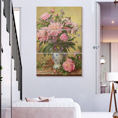 Harnek Vase Of Peonies And Canterbury Bells