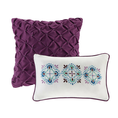 Reversible Quilt In Purple - Bedroom Health Flair Bed Linen Ensemble Creative Energy