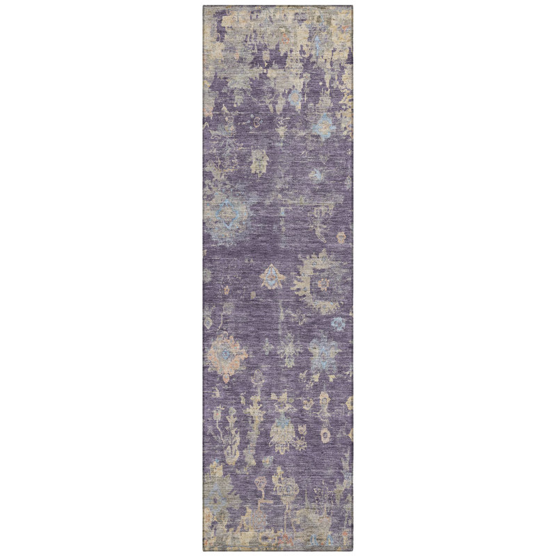 Machine Washable Indoor/Outdoor Matsuda ACN2302 Global Rug, Runner 2'3" x 7'6"