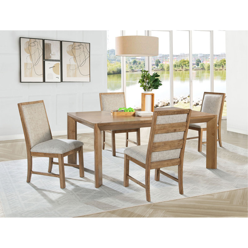 Natural Brown 5-piece Rectangular Dining Set