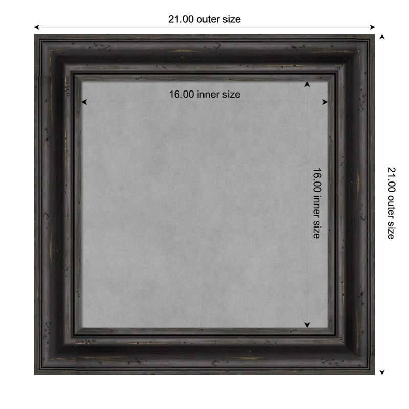 Tableau magnétique encadré noir rustique, 21" H x 21" W