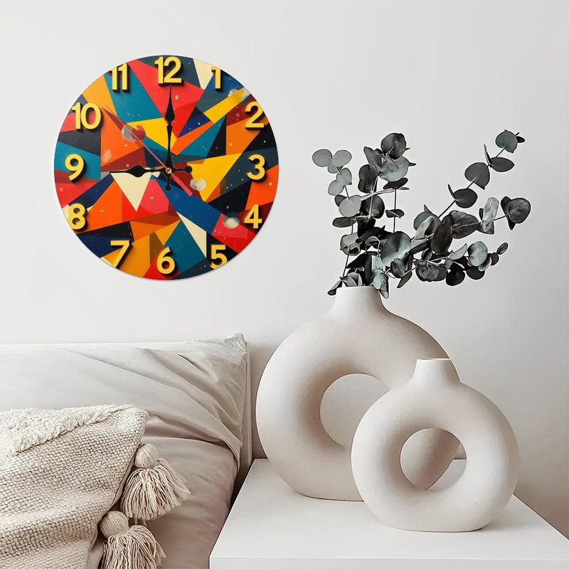 Colorful Geometric Wall Clock Design