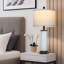 Lampe de table 26 po à contrôle tactile moderne en verre avec deux ports USB-1752044894-1755798639