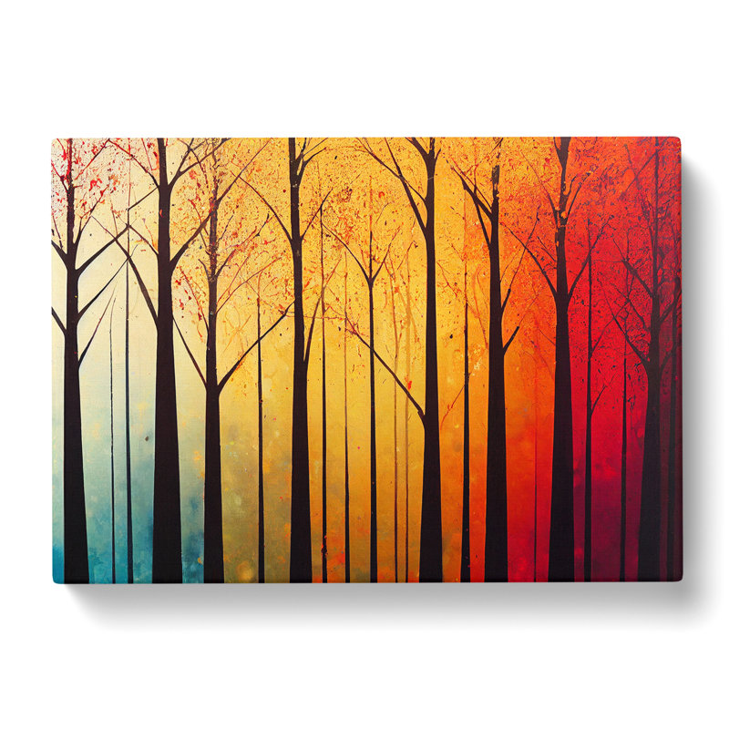 Paint Splashed Autumn Forest Vol.2 Abstract - Wrapped Canvas, 35cm H x 50cm W x 3cm D