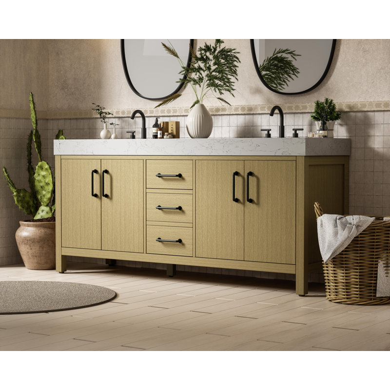 Meuble-lavabo double 72 po_Traditional_VF60672, Brun miel