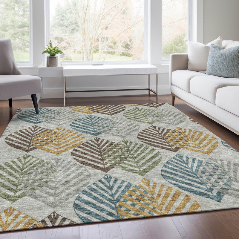 Tapis d'intérieur / extérieur antidérapant Neysa, Rectangle 9' x 12'