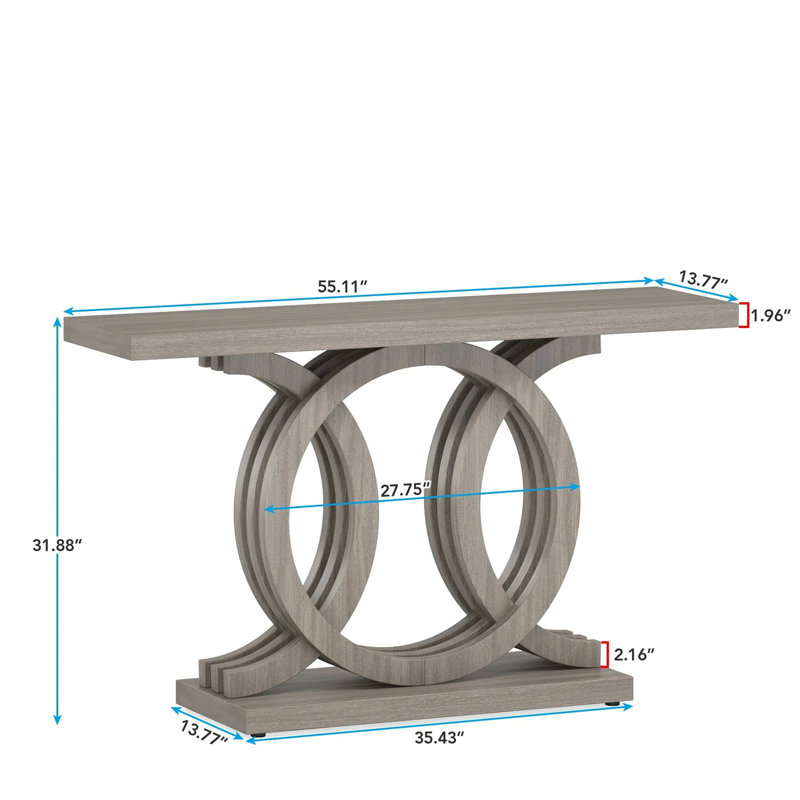 Canapé de couloir avec base géométrique Farmhouse Console, Brun