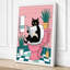 Cat on Throne Modern - Wrapped Canvas-2126738541-2126738543