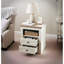 Table d'appoint rustique avec 2 rangements pour la chambre à coucher et le salon, extrémité 2 tiroirs blanc antique, décoration de style et d'espace