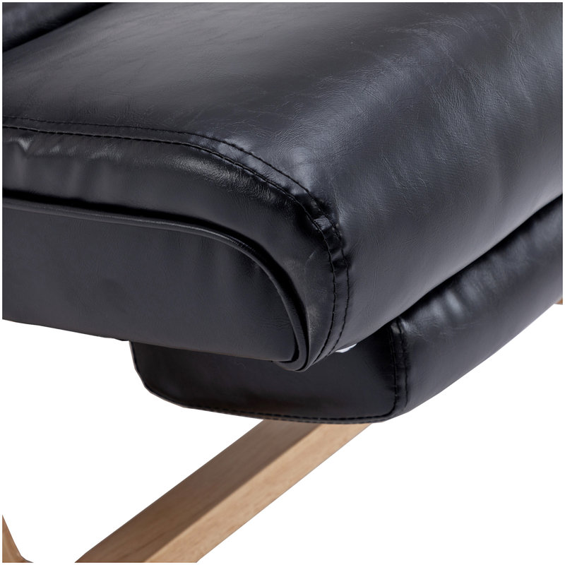 Chaise berçante Aayah, Bleu foncé, Noir