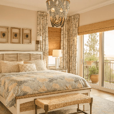 Ahriya White and Grey Farmhouse Coastal Charm Soildwood Panel Bed by Rosalind Wheeler