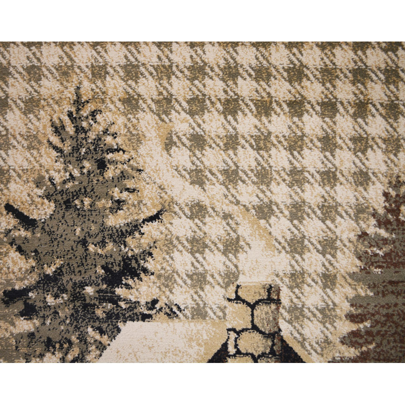 Tapis brun Hinojos, Rectangle 2 pi 3 po x 3 pi 3 po