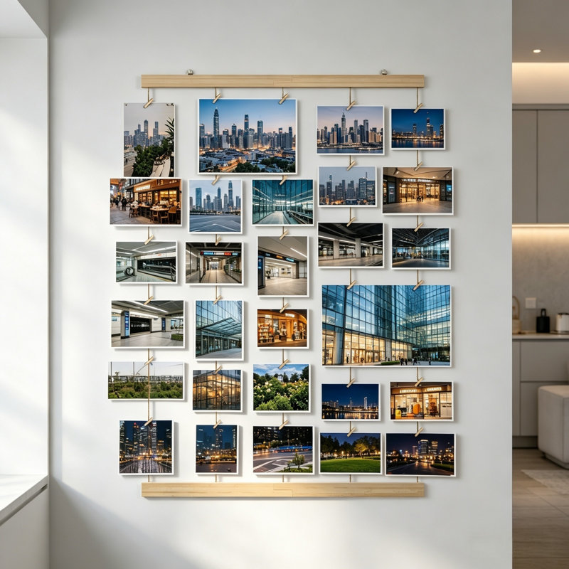 Picture Frames for Multiple Pictures, Hanging Photo Display for Wall with 30 Clips