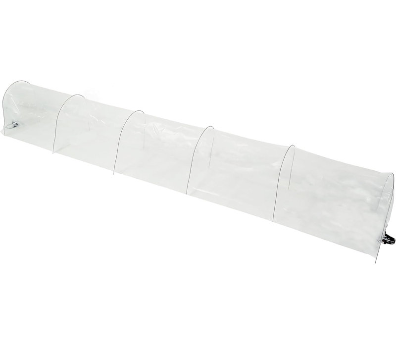 PE Greenhouse Grow Tunnel 3m Transparent Polytunnel Cloche with Galvanised Hoops Frost Pest Protection for Vegetables Plants Seedlings 300x45x45cm x1