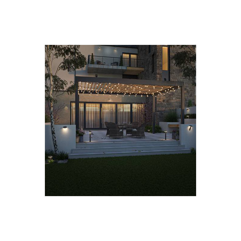 Antheia Solar Outdoor Sleek Wall Light (Anthracite) 300lm Motion Sensored LED IP54 Rated Exterior Wall Lamp - 4L2/6010