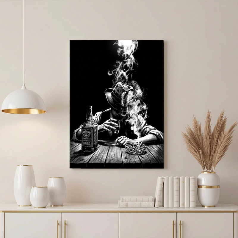 Ensemble de 1 tableau sur toile Smoke Whisky (effet whisky), 2840