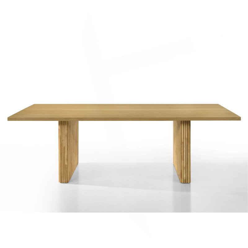 Table de salle à manger en bois exquise avec double piédestal et design élégant
