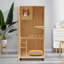 Grande maison de chat en bois pour l'extérieur avec patin à griffes, abri pour chat multifonctionnel sur roulettes pour chats multiples