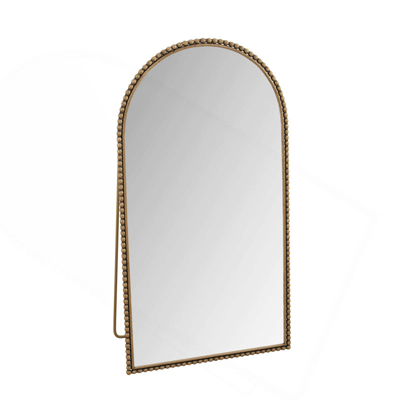 Vintage Arched Full Length Mirror With Sturdy Support Legs For Bedroom Living Room, Gold