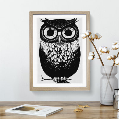 Owl Monochrome No.3 - Framed Print