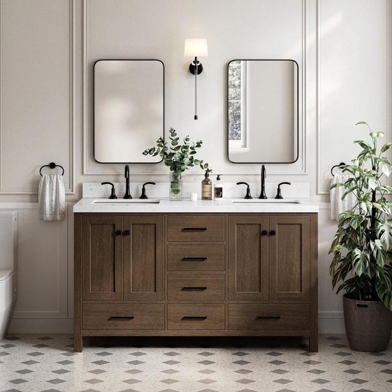 Cambridge 60'' W Bathroom Vanity Base, White