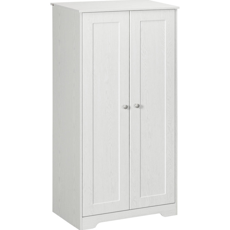 Garde-manger autoportant, blanc, 2 portes, tablettes réglables pour armoire de rangement, blanc avec
