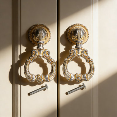 Vintage Drop Ring Drawer Pulls, Single Hole Mounting Cabinet Handles, Zinc Alloy Furniture Pulls For Dressers, Drawers, And Cupboards