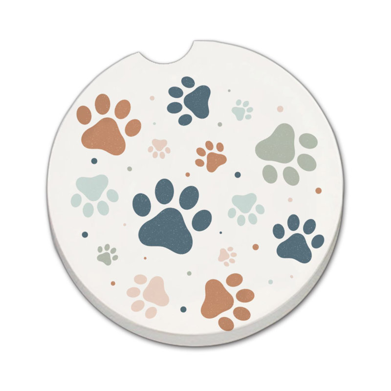 Sous-verre de voiture absorbant Paw Prints