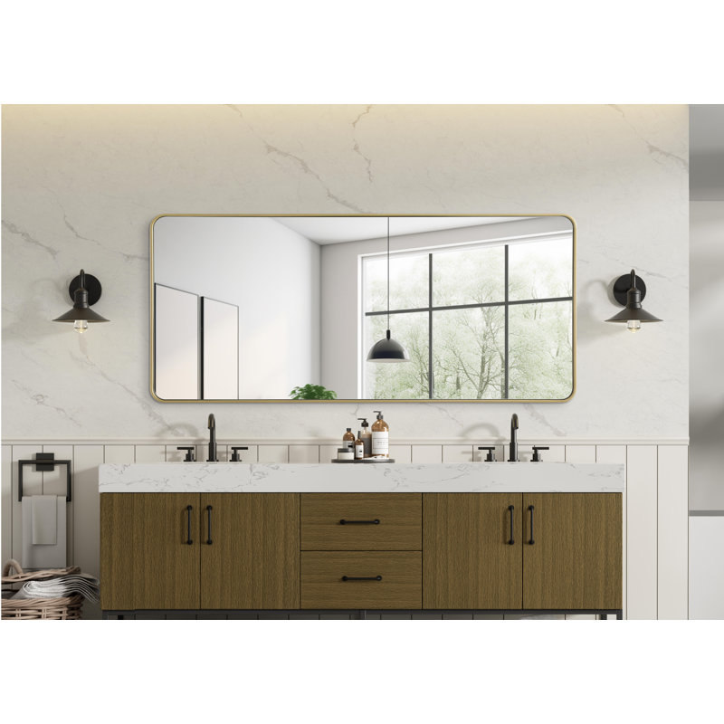 Erath Contour Metal Mirror, Brass, 72" x 32"