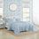 Ensemble de courtepointe réversible en coton bleu rayé Laura Ashley Oxford