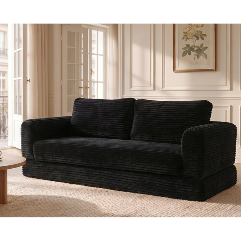 Canapé-lit pliable en velours côtelé de 140 cm (55 pouces), canapé moderne pour la maison