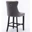 Tabourets contemporains rembourrés en velours avec boutons capitonnés-129517112