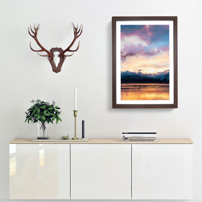 Clouds Above the Mountains in Abstract - Picture Frame Graphic Art Print, Walnut Framed, 65cm H x 48cm W x 2cm D