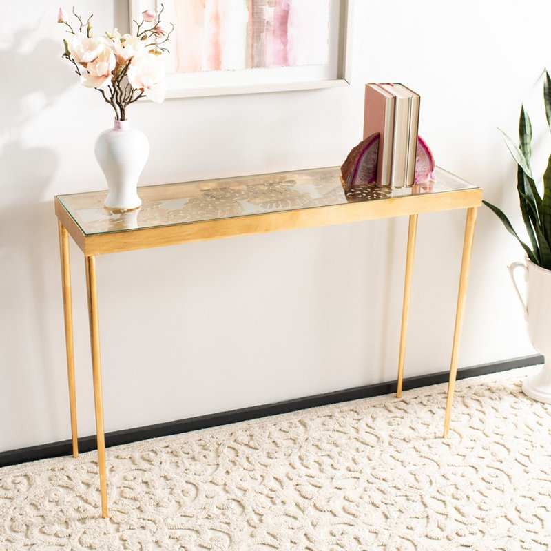 Grimes 42'' Glass Top Console Table