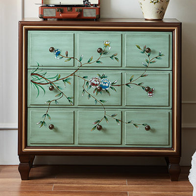 Retro Solid Manufactured Wood Accent Cabinet