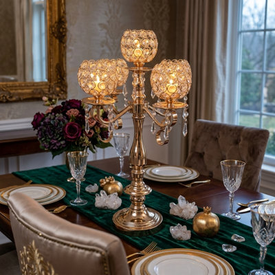 Elegant Gold Metal Candelabra