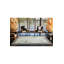 Tapis intérieur / extérieur gris floral lavable encadré-981671637