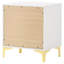 Table de chevet rectangulaire blanche et blanche à 2 tiroirs-449347576