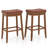 29" Bar Height Bar Stools Set of 2, Backless Saddle Bar Stools with Faux Leather Seat-1067177638