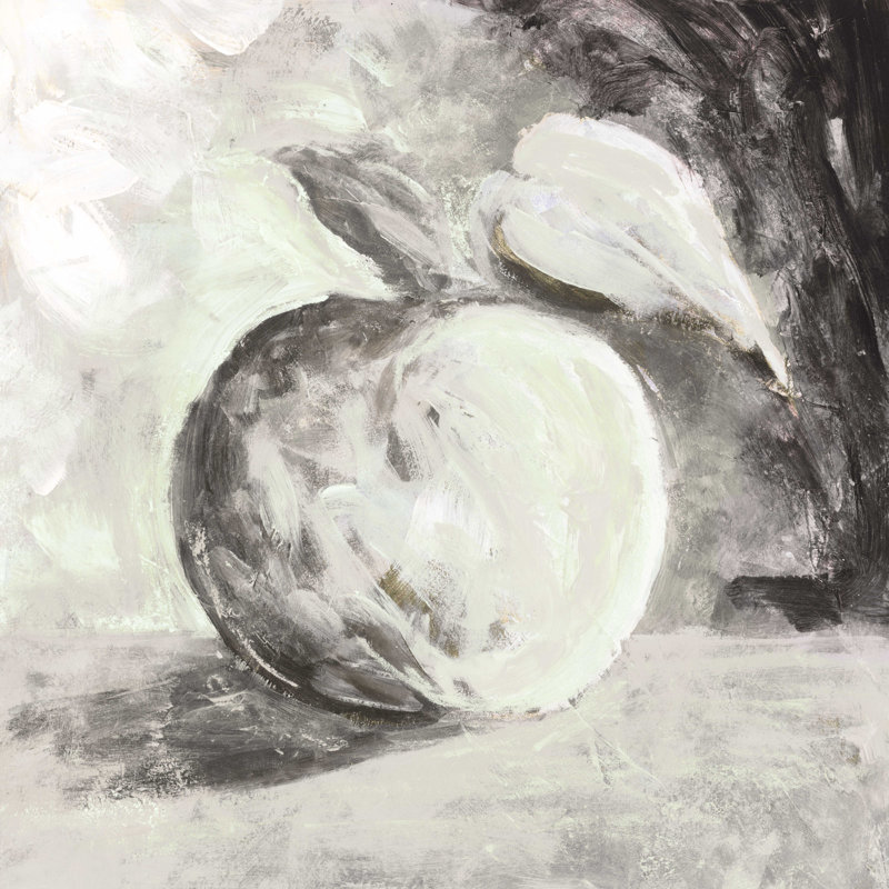 " Apple In Black And White ", 36" H x 36" W