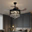 42-inch Black Crystal Invisible Fan Light Remote Control Dimming Six-speed Variable Frequency Fan