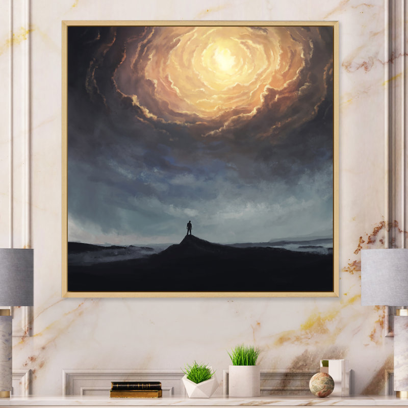 Voie religieuse à travers le ciel - Art mural sur toile traditionnel, H 30 po x l 30 po x P 1 po