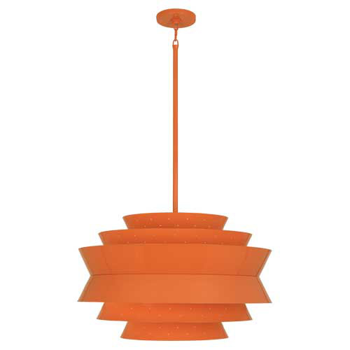 Pierce 3 - Light Chandelier, Tangerine Gloss Powder Coat, Tangerine