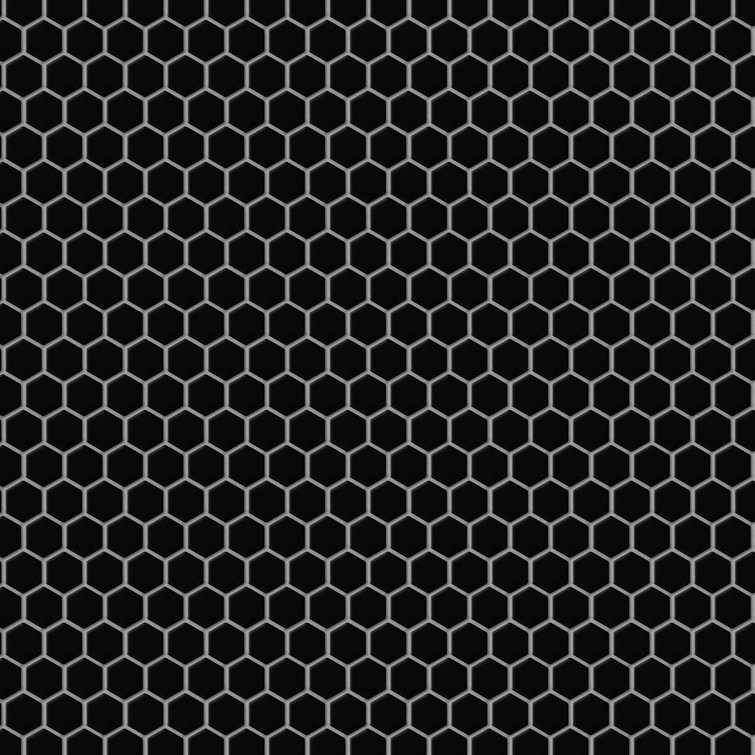 Metro 1" Hex Matte Black 10-1/4" x 11-7/8" Porcelain Mosaic Floor and Wall Tile