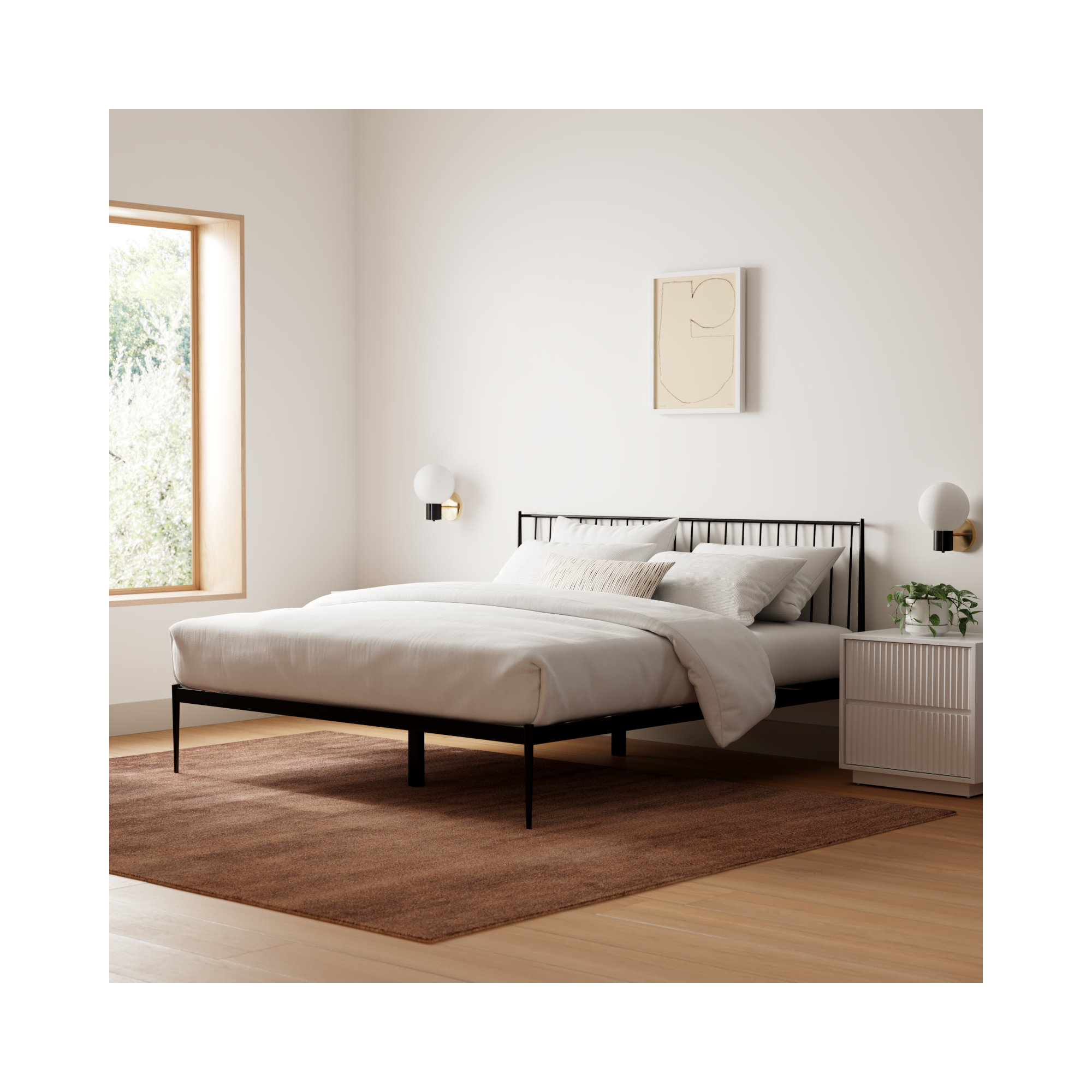 Aston Spindle Bed, Gold, Queen