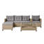 Extérieur, ensembles de meubles de patio, ensemble de conversation 4 pièces Canapé modulaire en osier avec coussin