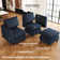 Module de siège simple en velours avec accoudoirs pour canapé modulaire